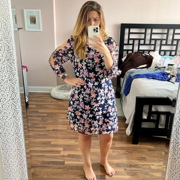 Kensie Women's Floral Dress | Feminine Print, Tie Closure, Hand Wash | Perfect For Spring & Summer